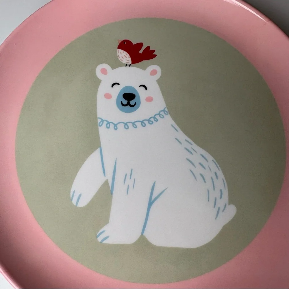 Wondershop melamine christmas holiday polar bear, reindeer and tree plate set